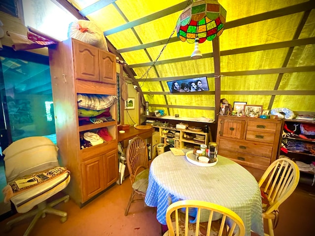 interior space with lofted ceiling