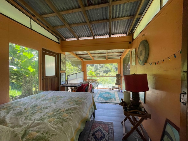 bedroom featuring wood-type flooring