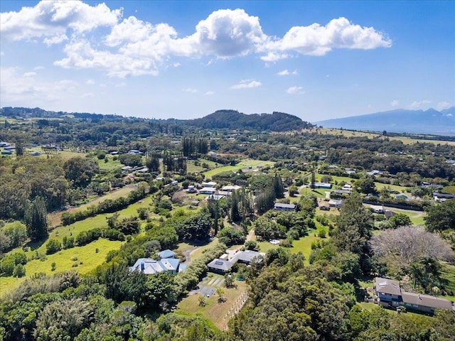 aerial view featuring a mountain view