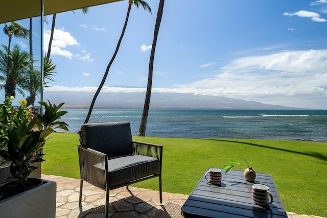 100 Hauoli St Unit 106, Wailuku, HI 96793 - view of patio / terrace with a water and mountain view