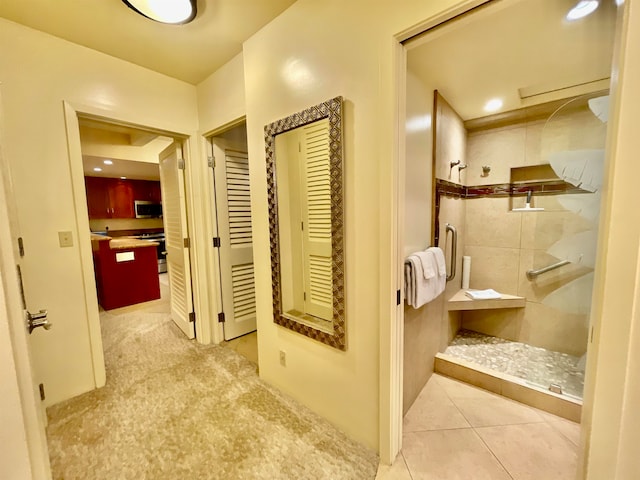 hall featuring tile patterned floors