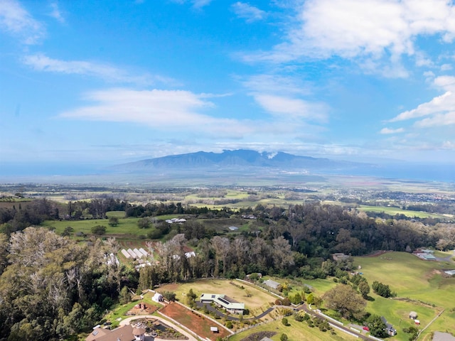 bird's eye view featuring a mountain view