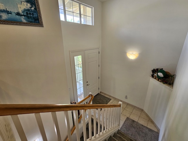 view of tiled foyer entrance