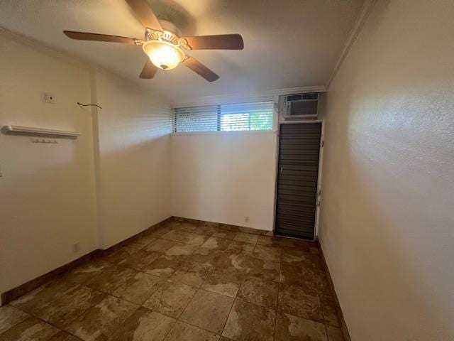 3959 Lower Honoapiilani Rd Unit 304, Lahaina, HI 96761 - spare room with a wall mounted air conditioner, ornamental molding, and a ceiling fan