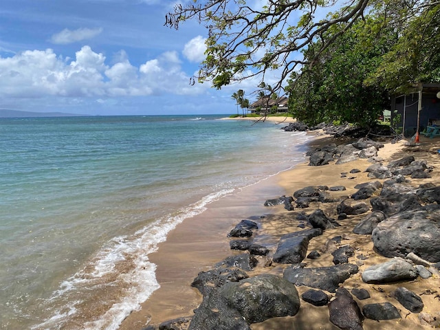 water view with a view of the beach