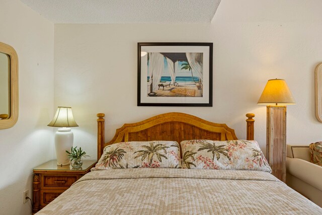 bedroom with a textured ceiling