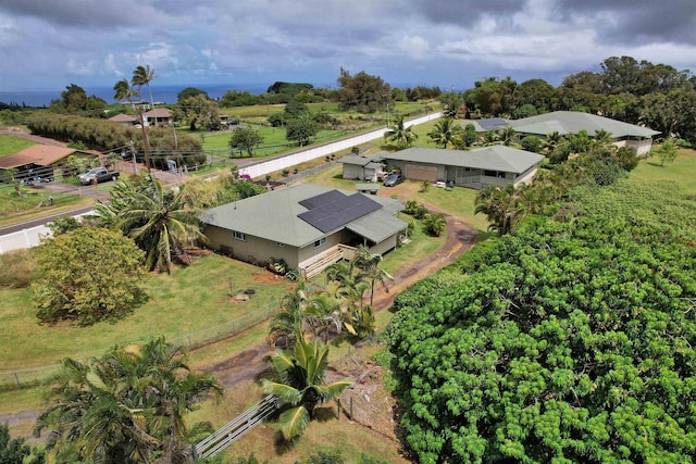 drone / aerial view with a rural view