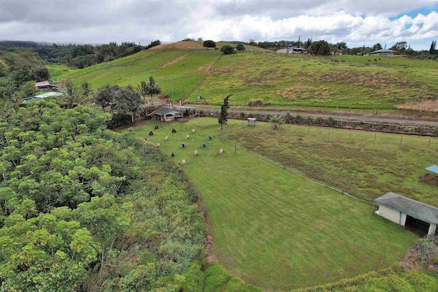 aerial view with a rural view