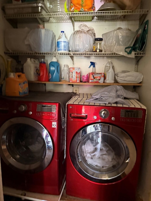 laundry area with laundry area and washing machine and dryer