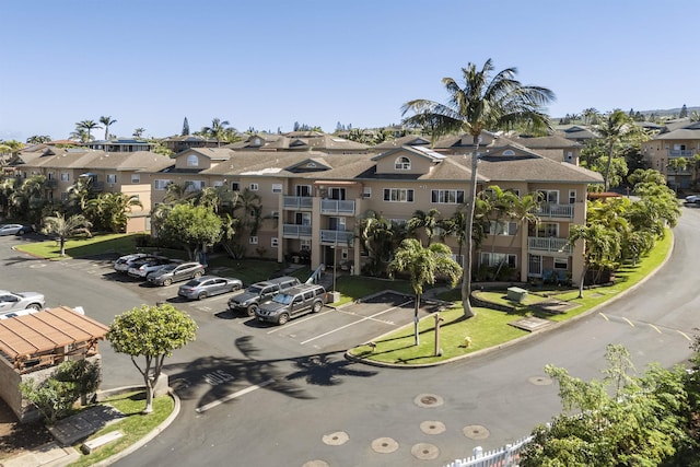 aerial view with a residential view