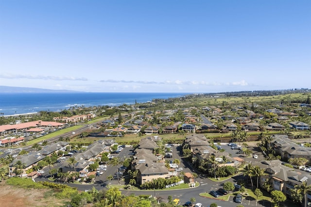 bird's eye view with a water view and a residential view