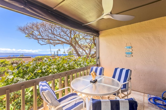 150 Puukolii Rd Unit 18, Lahaina, HI 96761 - balcony with a ceiling fan