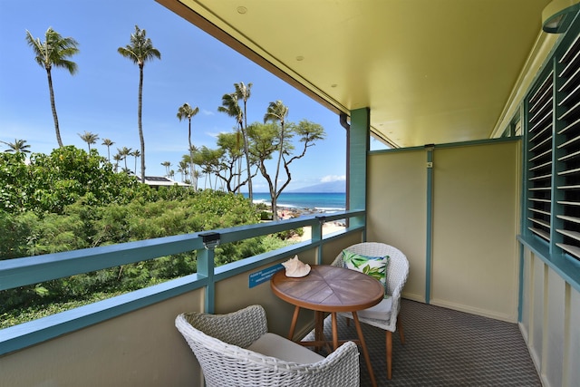 balcony with a water view