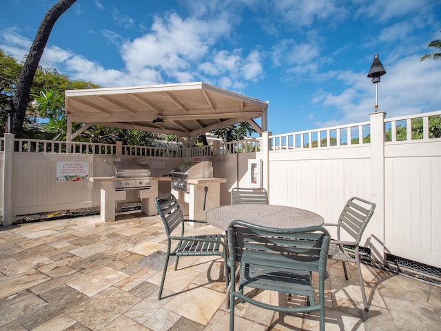 view of patio / terrace with a grill