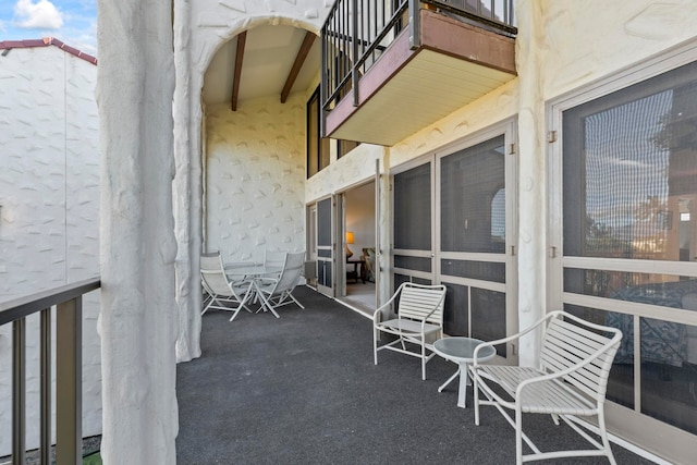 view of patio / terrace featuring a balcony