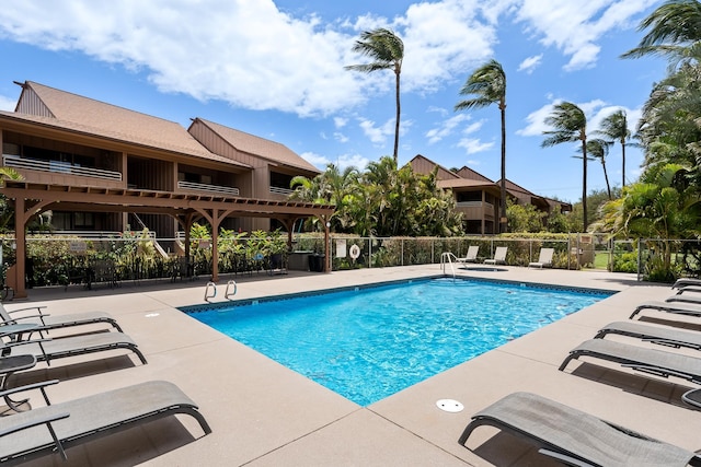 view of pool with a patio