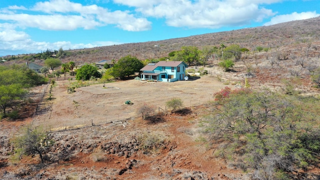 aerial view with a mountain view