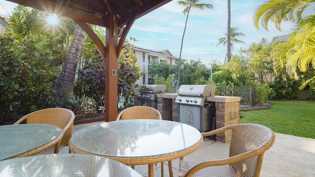 view of patio with grilling area