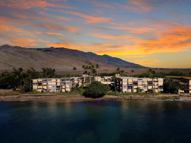 property view of water featuring a mountain view