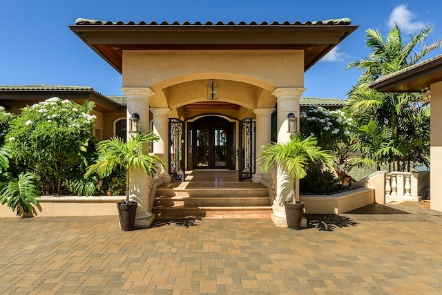 entrance to property with french doors