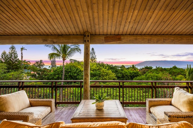 view of deck at dusk