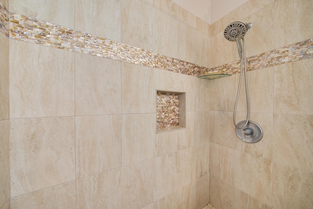 interior details with tiled shower