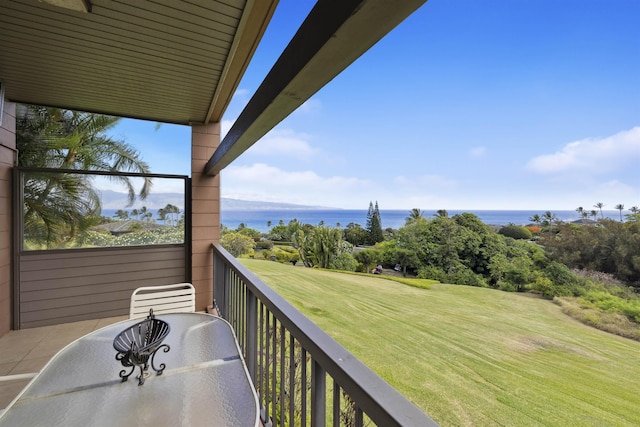 balcony with a water view