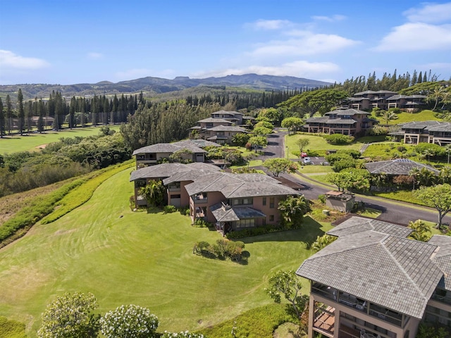 bird's eye view featuring a mountain view