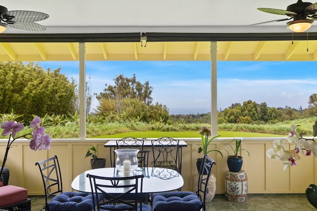 view of patio with ceiling fan