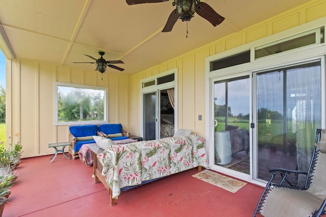 view of patio / terrace with ceiling fan