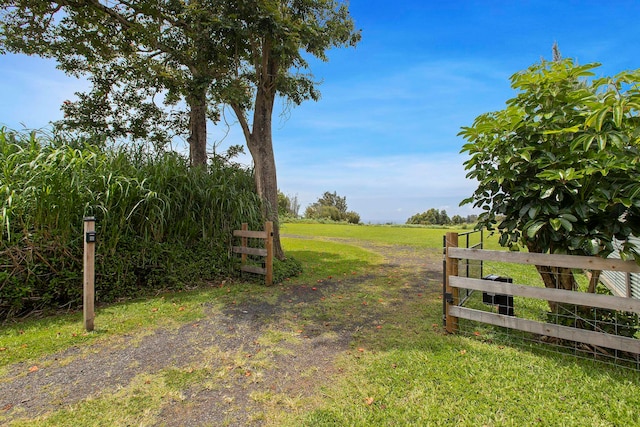 exterior space with a rural view