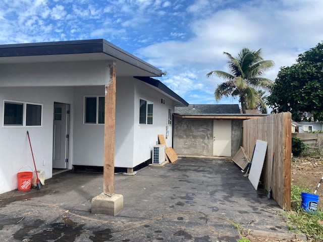 view of property exterior featuring central air condition unit