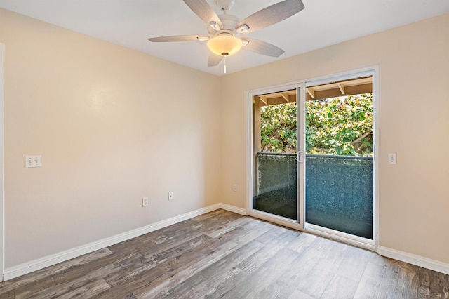 10 Polohina Ln Unit 2-3, Lahaina, HI 96761 - spare room with wood finished floors, baseboards, and a ceiling fan