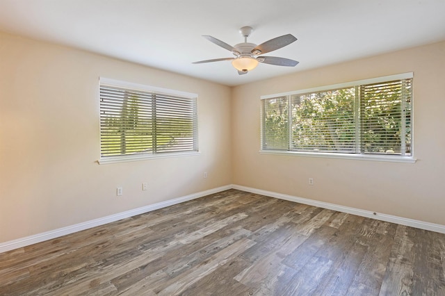 10 Polohina Ln Unit 2-3, Lahaina, HI 96761 - unfurnished room with wood finished floors, baseboards, and a ceiling fan