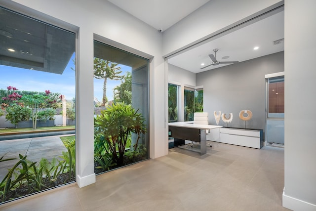 92 Kahana Ridge Dr, Lahaina, HI 96761 - home office featuring a ceiling fan and recessed lighting