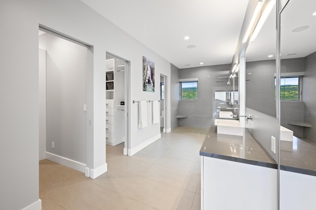 92 Kahana Ridge Dr, Lahaina, HI 96761 - hall featuring light tile patterned floors, baseboards, and recessed lighting