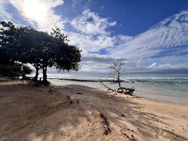 water view featuring a beach view