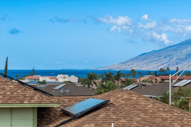 mountain view featuring a water view