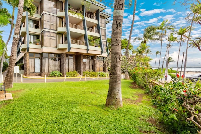 view of property with a water view