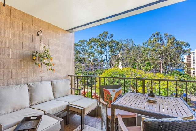 balcony with an outdoor hangout area