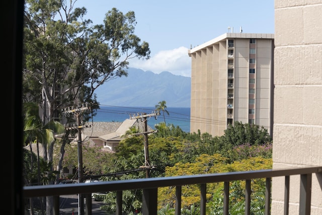 view of water feature with a mountain view