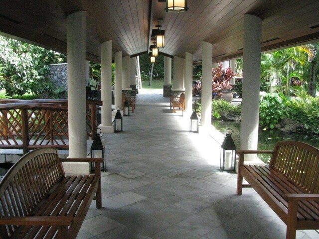 view of patio featuring a porch