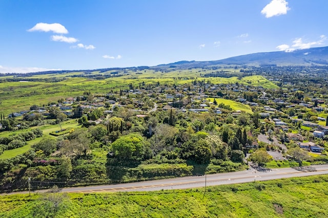 aerial view with a mountain view