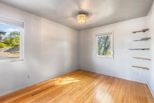 empty room featuring light wood-type flooring