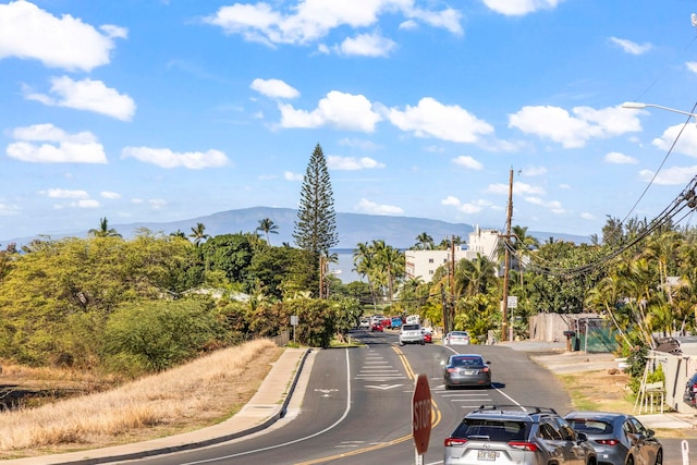 view of street featuring a mountain view