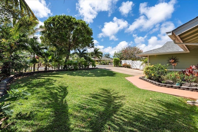 view of yard with fence