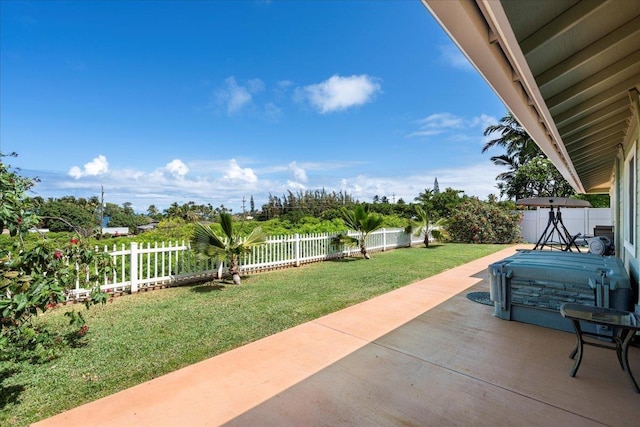 view of patio featuring a fenced backyard