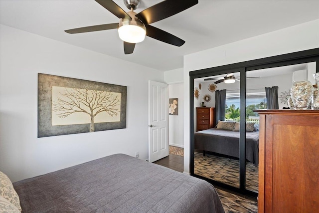 bedroom with a ceiling fan