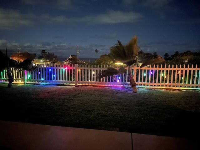 view of property's community with fence