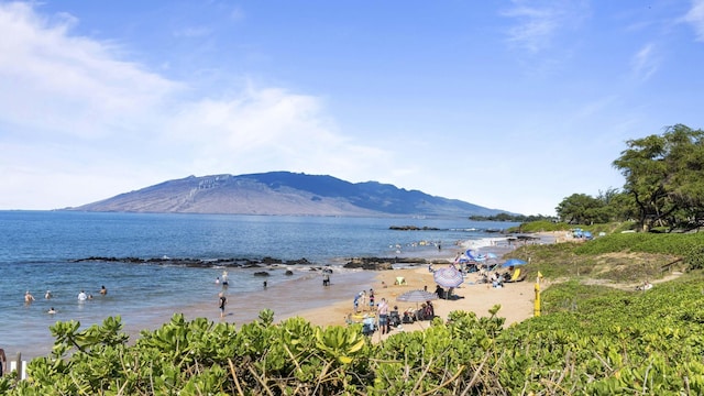 property view of water featuring a mountain view